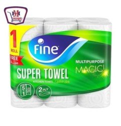 منظفات وعناية منزلية فاين مناديل مطبخ 6 بكرة سوبر تويل